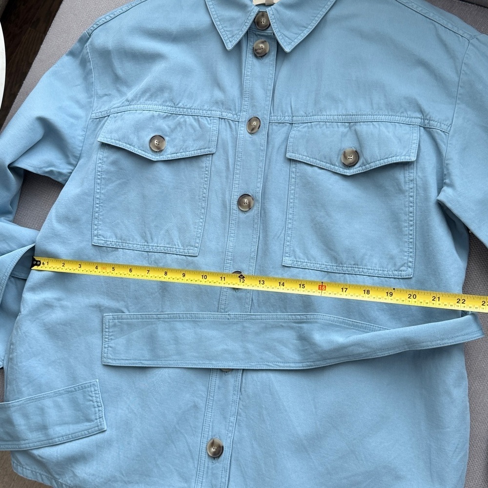 Sezane Marena Belted Utility Jacket Light Blue US 12 - Picture 13 of 15